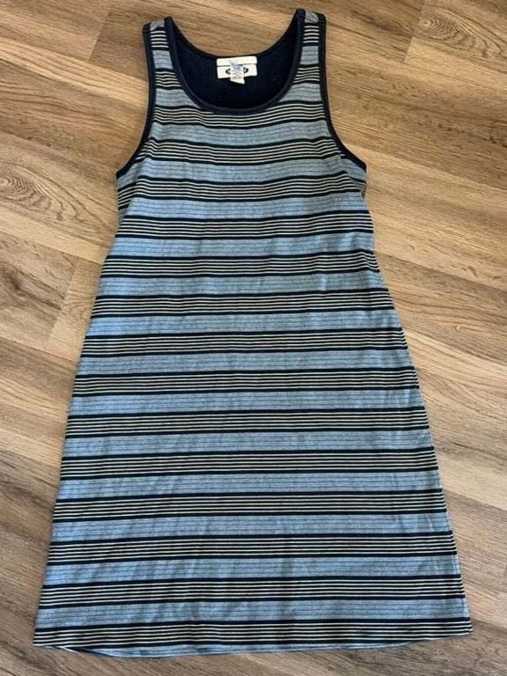Vintage Y2K Old Navy Striped Cotton Stretch Tank Mini Dress Size M